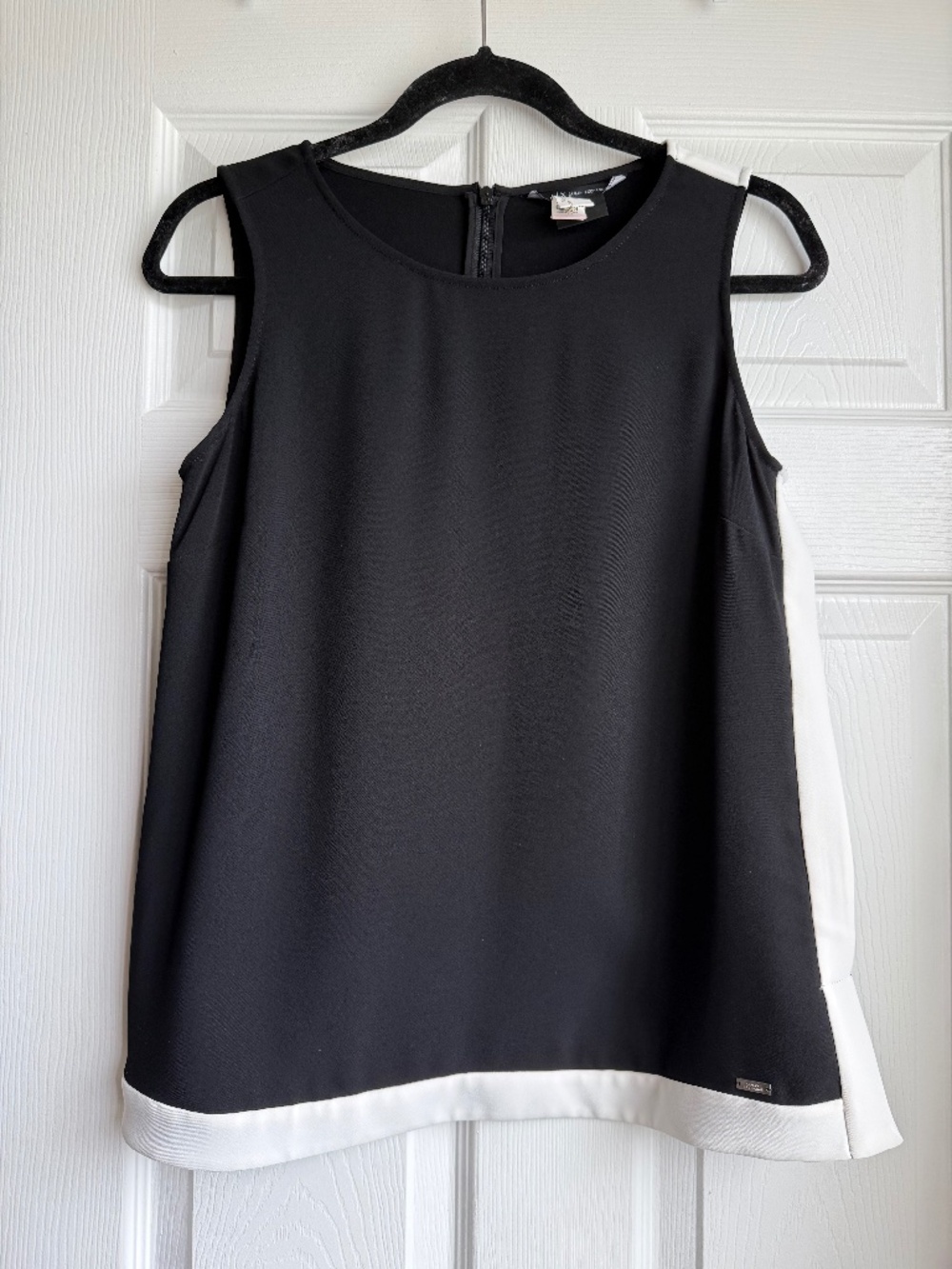 Armani Exchange Black White Colorblock Sleeveless Blouse Tank Top Size M